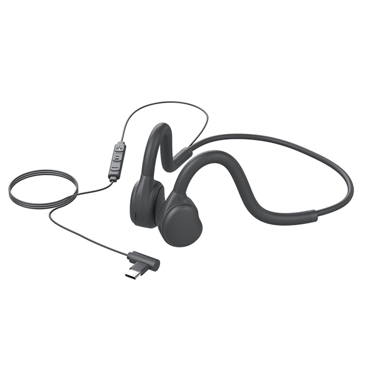 GZCRDZ Type-C Wired Headphones with Air Conduction Open Ear Headphones and Built-in Microphone Suitable for Outdoor Activities