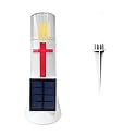 LILONZON Waterproof Outdoor Solar Powered Flameless Candle LED Light Cross Grave Decoration Cemetery Light Blessed Candles for Home Memorial