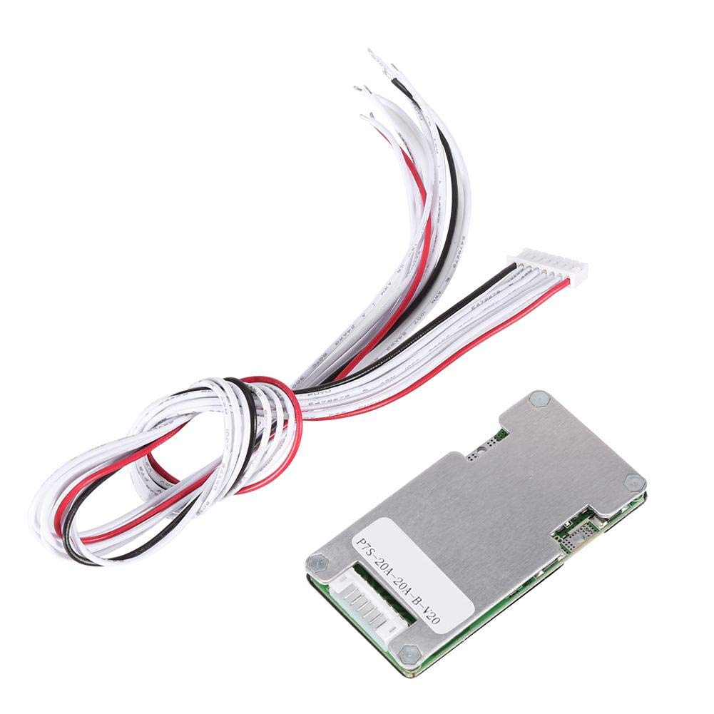 Yanmis 24V 20A 7S Lithium Battery Board with Balancing Function, Micro SATA Plug, Grey
