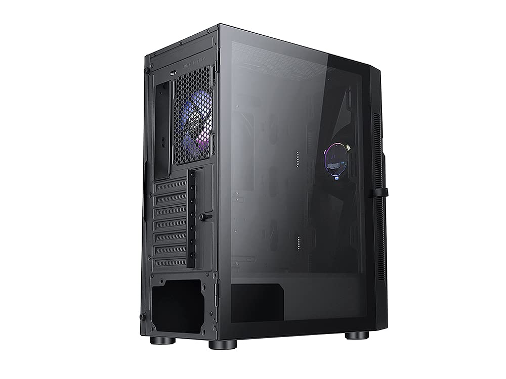 Bgears b-Vortex-RGB Gaming PC ATX case with Optical Illusion Effect ARGB Front Panel, Tempered Glass Side. 1 x USB3.0, Include a 1 x PWM 120mm b-ARGB