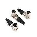 Uonecn XLR 4 pin Male Connector for ARRI Monitor DSLR Rig 3 pcs Right Angle 90 Degree XLR 4 pin Male