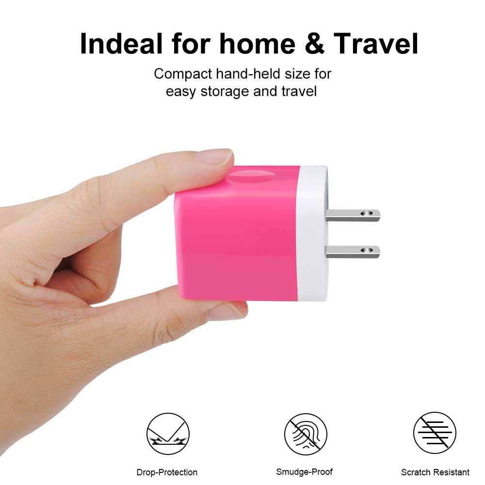 Sicodo Wall Charger Adapter,USB Cubes,3Pack Universal Travel 3.1A 3 Muti Port Plug Charging Block Compatible with iPhone