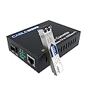2-Pack Gigabit Media Converter LC Multi-Mode Fiber Media Converter, up to 550m, 10/100/1000Base-Tx to 1000Base-SX (SX Transceiver Included) by