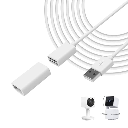 Wyze 20ft Outdoor Extension Cable for Wyze Cameras, IP67 Waterproof, Compatible with Wyze Cam v4, Wyze Cam Pan v3, Wyze Cam OG, Indoor, White