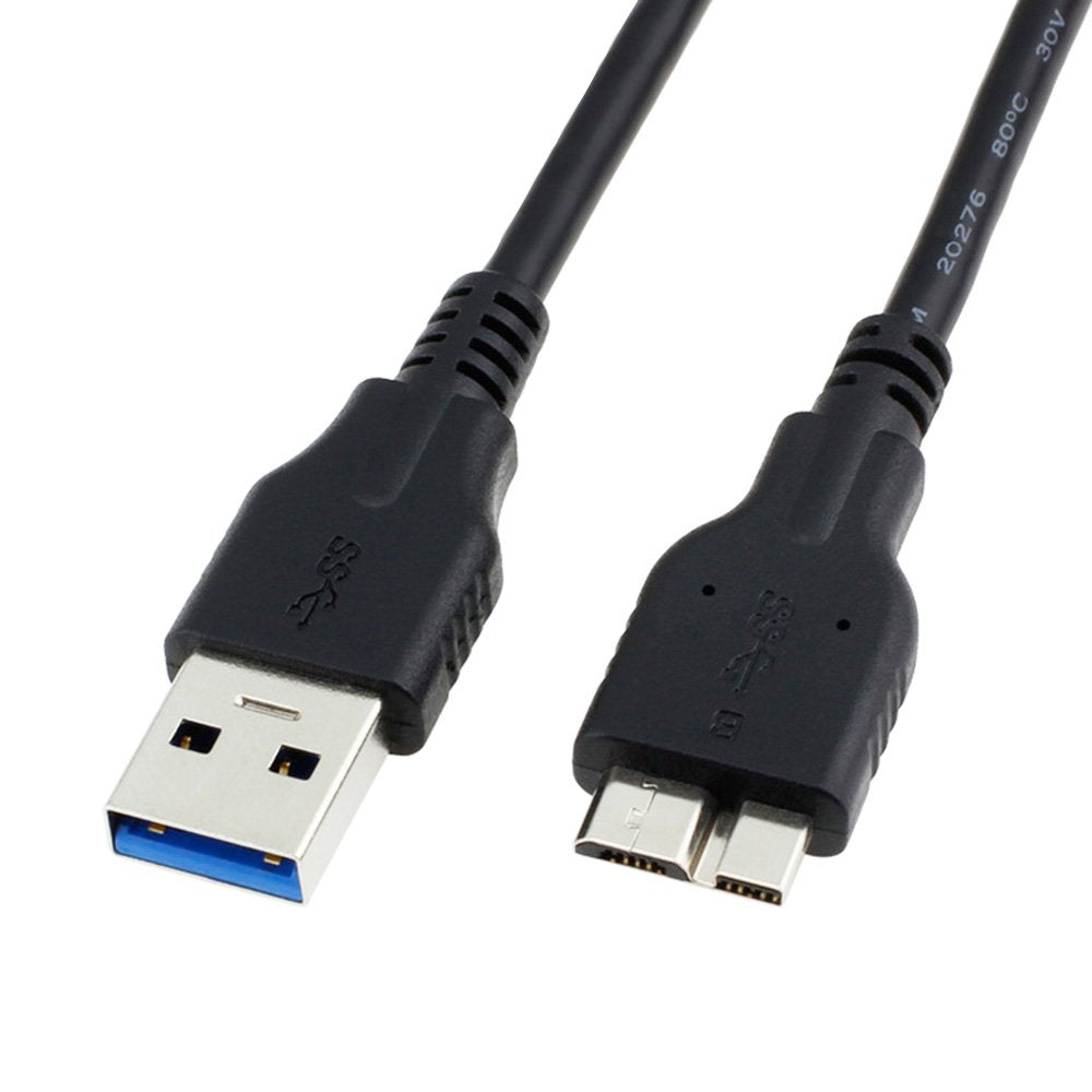 QCEs USB 3.0 Cable, USB 3.0 A Male to Micro B Cable 3.3FT Cord Compatible with WD My Passport and Elements Portable External Hard Drive, Toshiba
