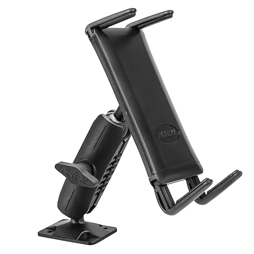 ARKON Mounts - Car Phone Holder | Secure Grip | Heavy Duty | Drill Base Car Phone Mount | Spring-loaded holder expands up to 7.25 inches | For iPhone