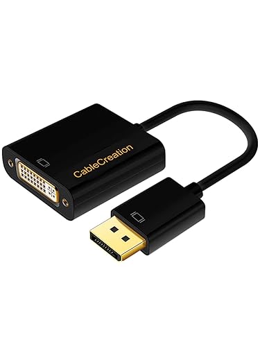 CableCreation DP to DVI Adapter - DP Male to DVI Female, Supports 1080P@60Hz, 0.5 FT