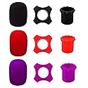 TuNan 9PCS Wireless Handheld Microphone Protection, Silicone Ring, Bottom Rod Sleeve Holder, Windscreen Foam Cover for KTV Device, Shakeproof &