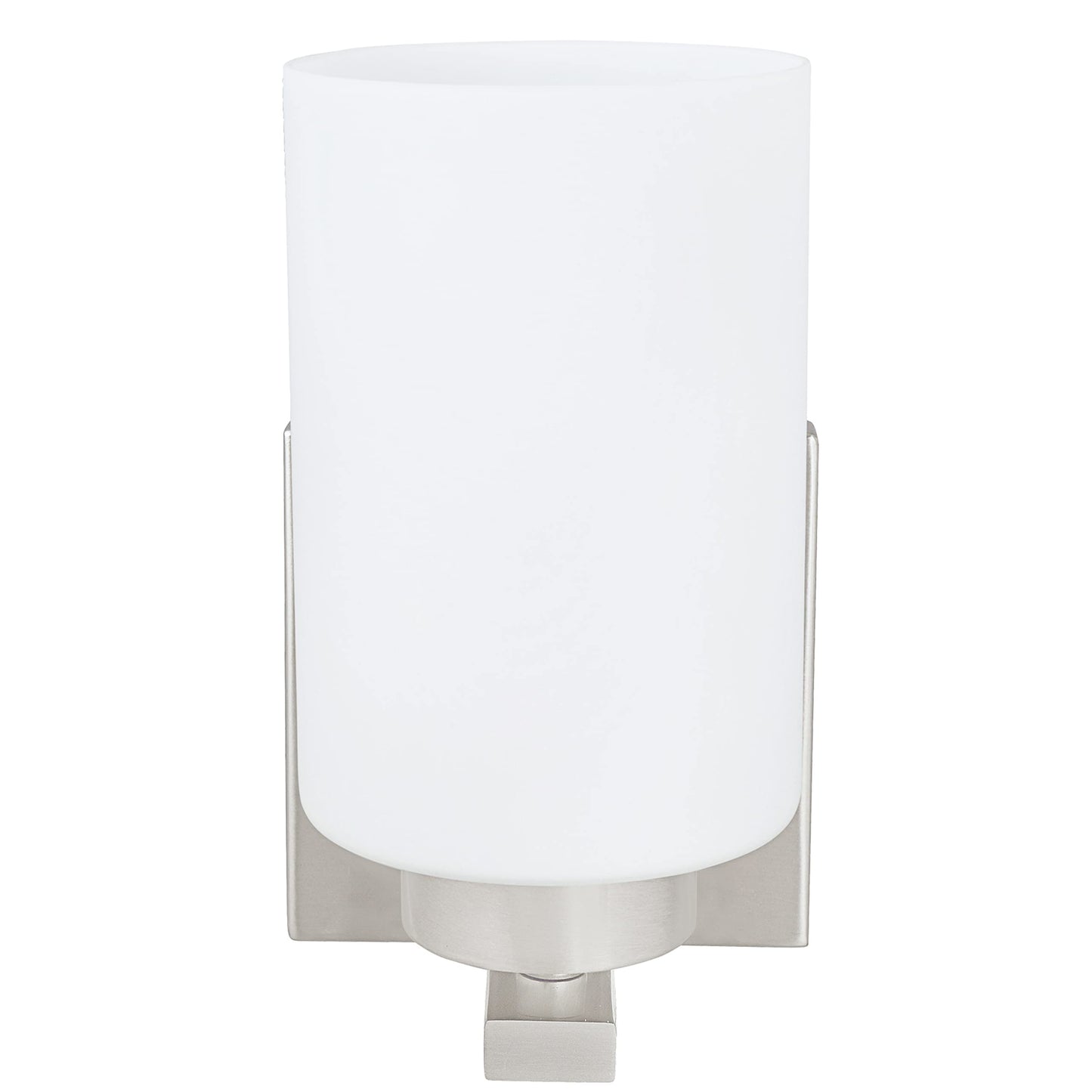 Aspen Creative 62218, One-Light Metal Bathroom Vanity Wall Light Fixture, 4-3/4" Wide, Transitional Design in Satin Nickel
