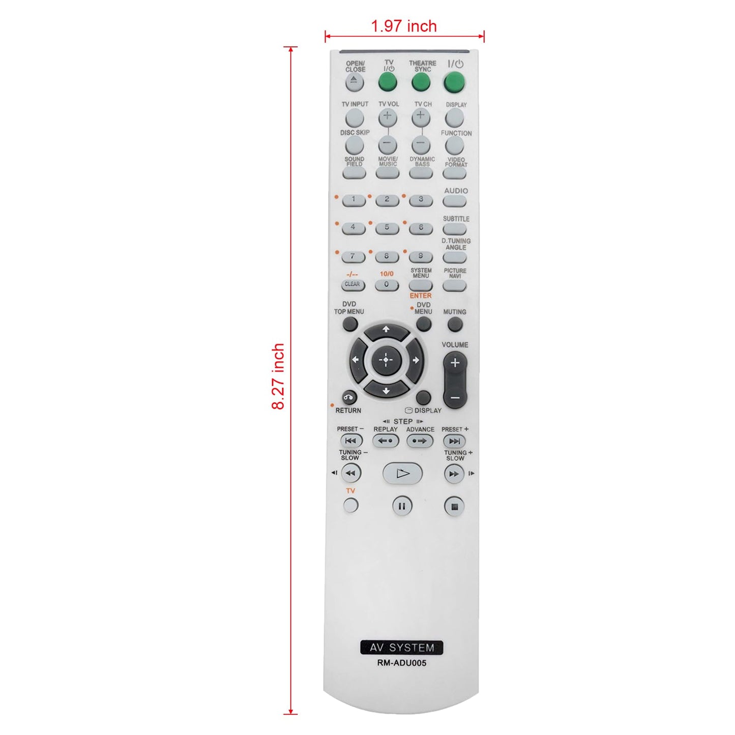 New RM-ADU005 Replace AV System Remote fit for Sony DAV-DZ630 HCD-DZ630 DAV-HDX265 HCD-HDX265 HCD-DZ231 DAV-HDZ235 HCD-HDZ235 DAV-DZ30 DAV-DZ530 DVD