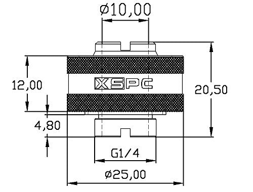 XSPC G1/4" to 1/2" ID, 3/4" OD Compression Fitting V2 for Soft Tubing, Chrome, 4-Pack