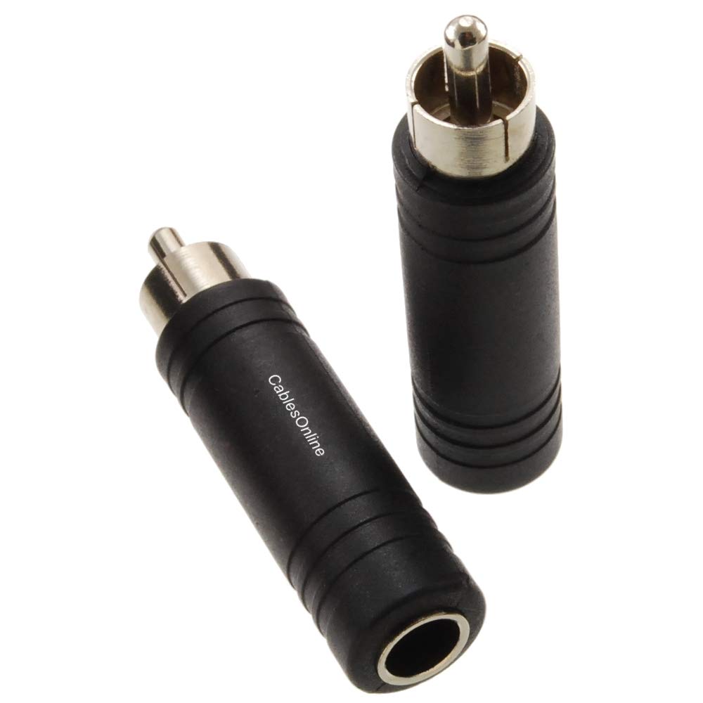 CablesOnline, 2-Pack RCA Male to 1/4" (6.3mm) TS Mono Female Audio Adapters, AV-A22-2