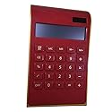AMZSTAR 10 Digit Calculator Standard Business Desktop Calculator,Solar & Battery Power (Red)