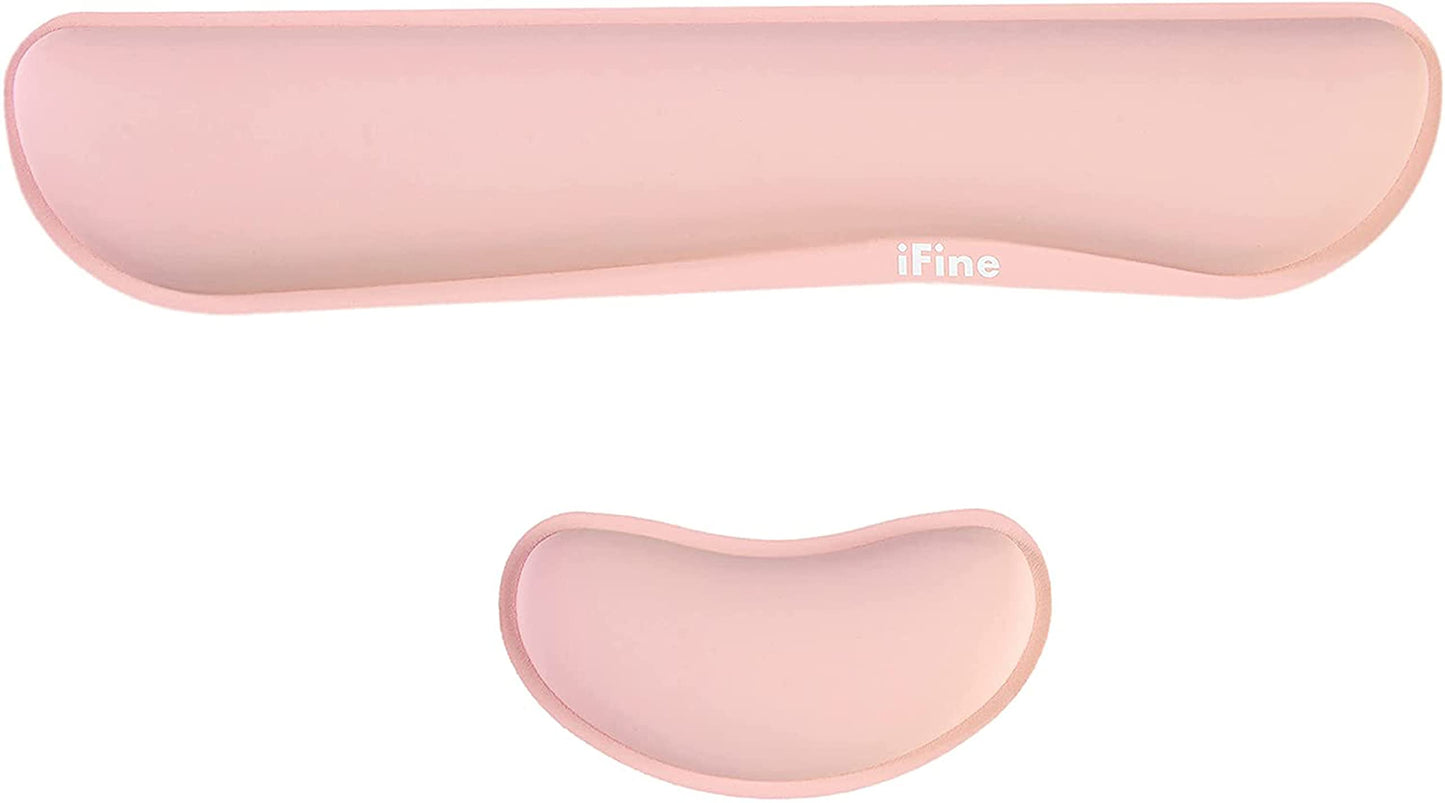 iFine Upgrade Cleanable PU Leather Keyboard Wrist Rest Pad & Mouse Wrist Cushion Support for School, Office, Home, Computer, Laptop, Mac, Waterproof