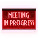 120175 Meeting in Progress Office Guests Quiet Display LED Light Neon Sign (12" X 8", Red)