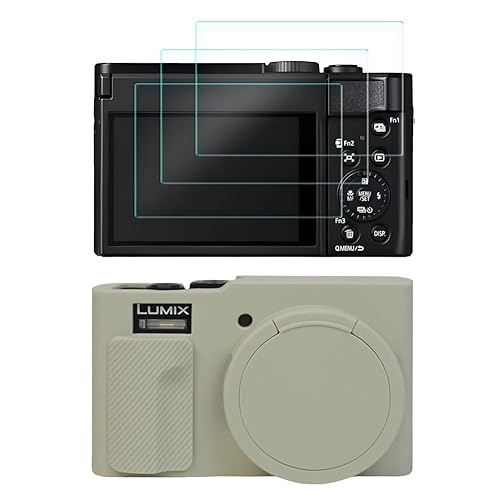 HUADU Screen Protector Compatible for Panasonic Lumix ZS99 Digital Camera,Tempered Glass Film Anti-Scratch High Definition and Soft Silicone Case