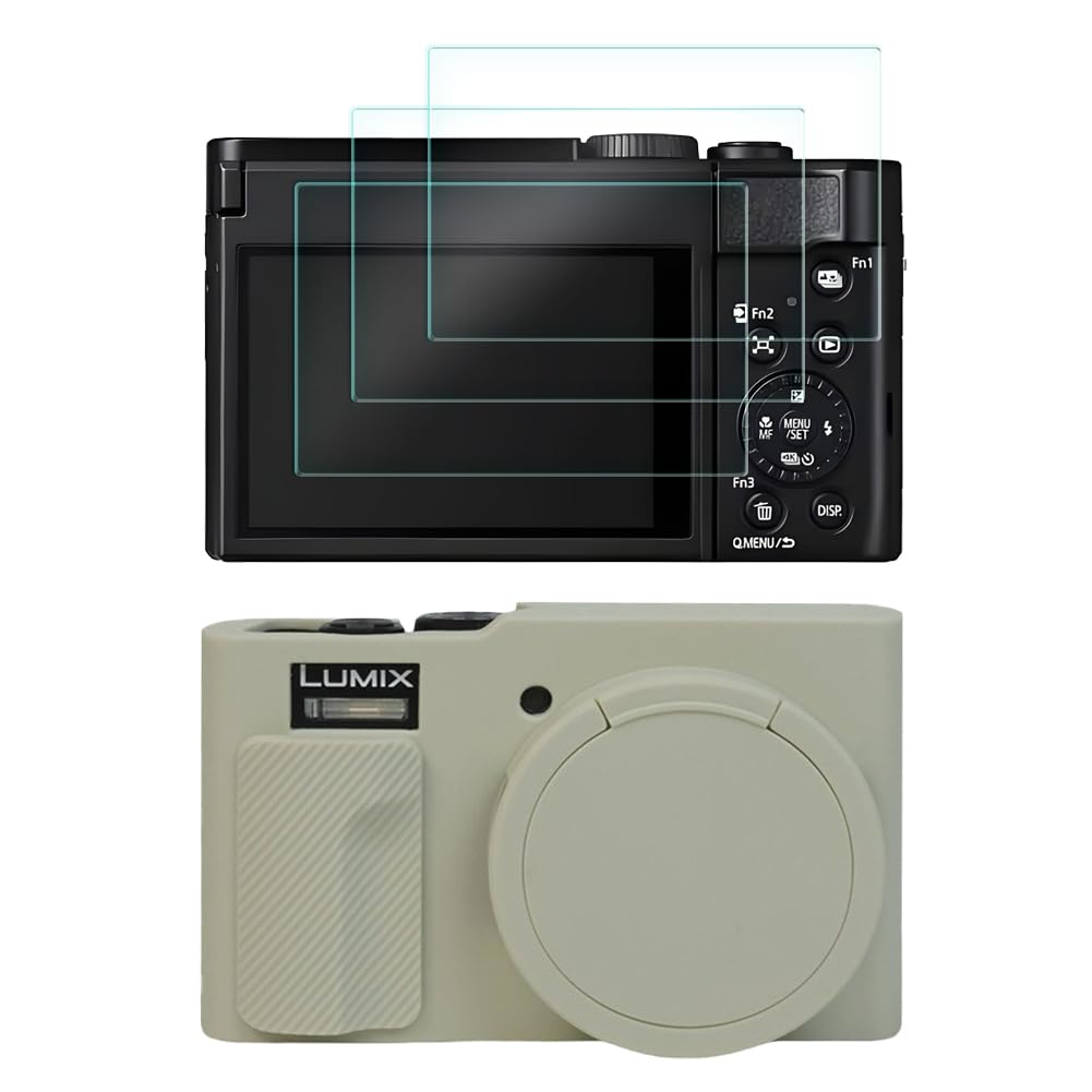 HUADU Screen Protector Compatible for Panasonic Lumix ZS99 Digital Camera,Tempered Glass Film Anti-Scratch High Definition and Soft Silicone Case