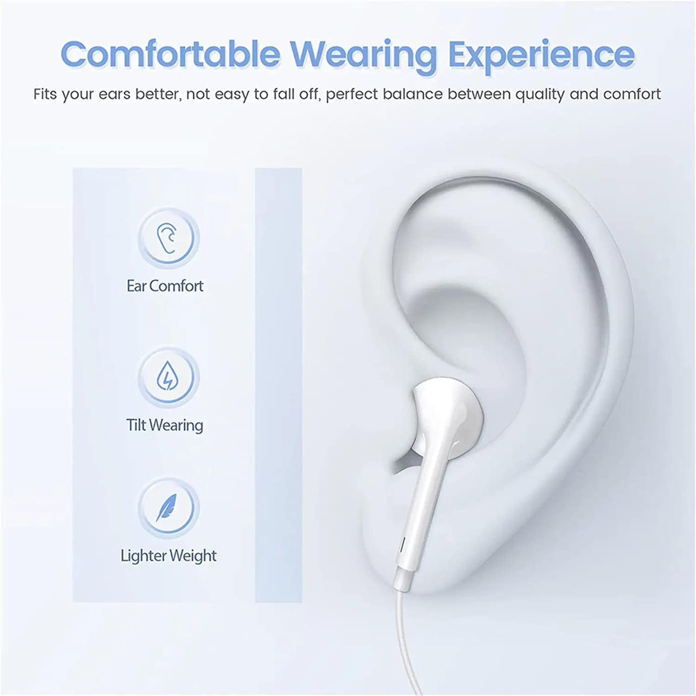 2 Pack Wired iPhone Earbuds/iPhone Headphones/Earphones with 3.5mm AUX Plug