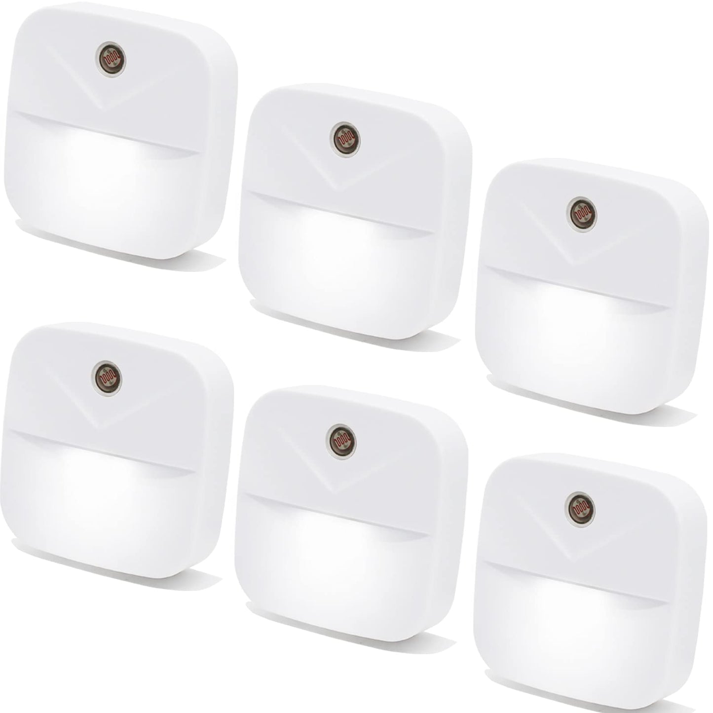 YRWXZYO 6 Pack Night Light Plug in, White LED Nightlights with Smart Dusk to Dawn Sensor, Plug into Wall Nightlights Suitable for Bedroom, Bathroom