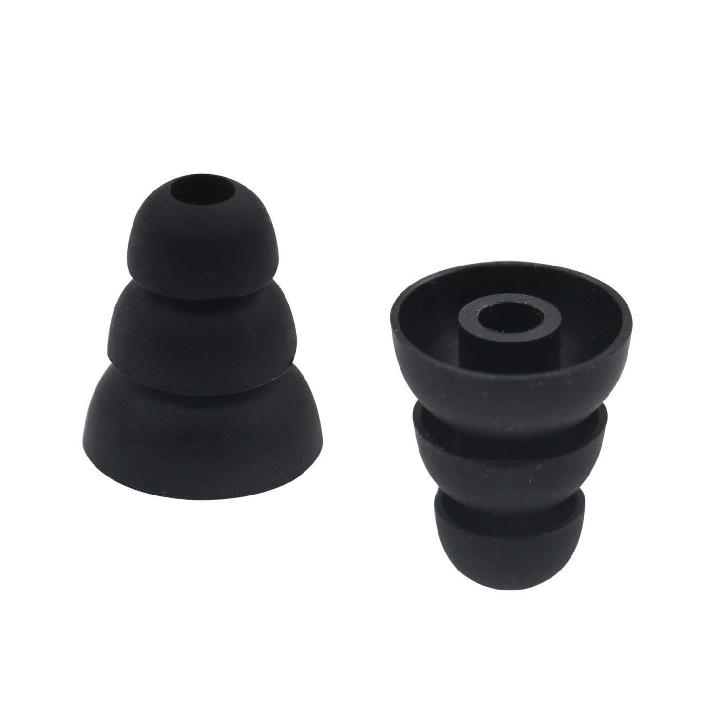 BLLQ 6 Pairs Replacement Triple Flange Conical Ear Tips Earbuds Eartips Silicone Buds for Most in Ear Headphones (Sony Senso Powerbeats Jaybird etc.)