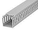 Kable Kontrol Wire Duct Open Slot Cable Raceway - 1” Width x 1” Height - 6.5 feet Long - 1 Pc/Pack - Gray - PVC Wiring Trough Wire Cover Cord Hider