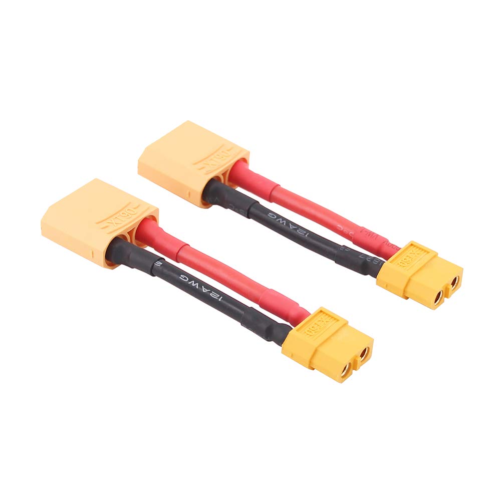 OliRC 3pcs XT90 Male to XT60 Female RC Connector Converter Adapter with 12awg 5cm Wire(C86-3)