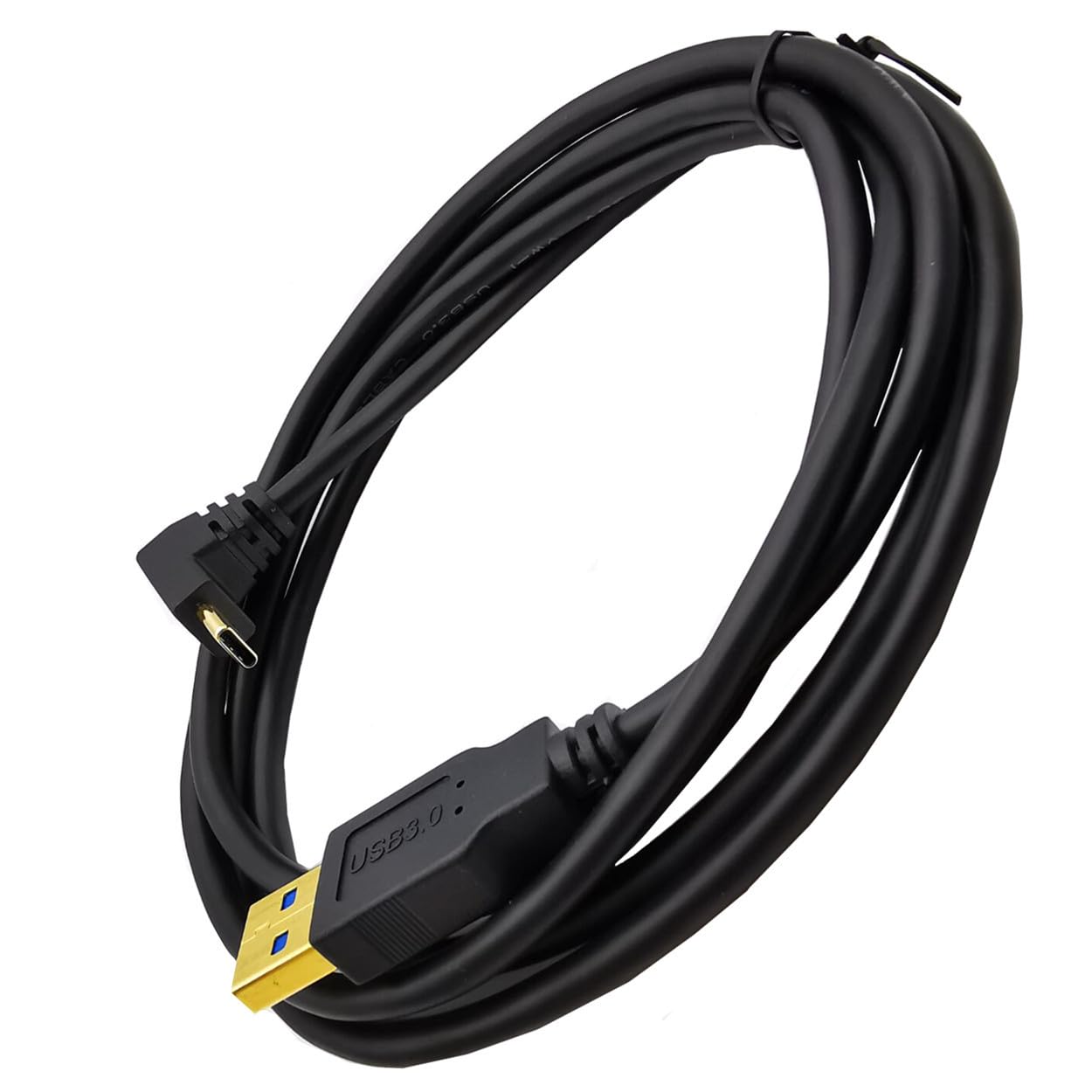 MTUERANC USB to USB C 90 Degree Cable, 5FT Type A Male to Type C Male Up & Down Angle Fast Charging Cable for Mobile Phones, Tablets (1.5m)
