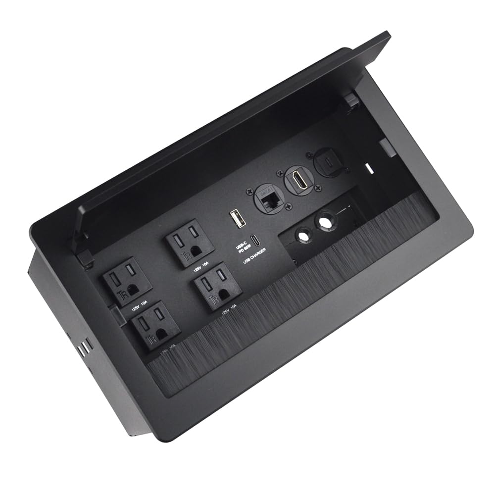 Conference Table Power hub Conference Table connectivity Box recessed Outlet Desk Outlet recessed Power Strip USB-c 65W Outlet Plug with USB Ports