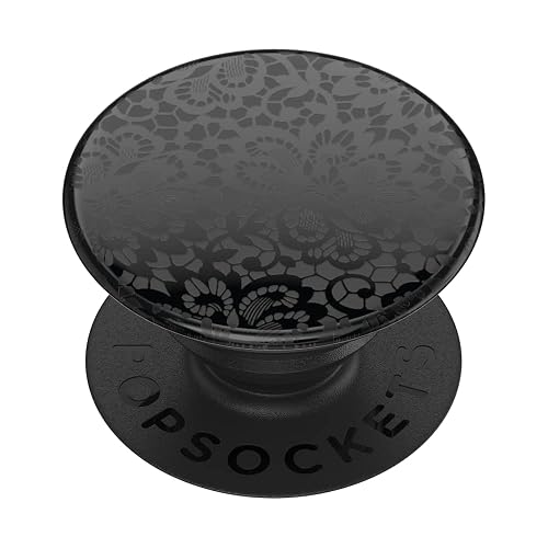 PopSockets Adhesive Phone Grip, Holder, Phone Stand, Black - Lace Noir