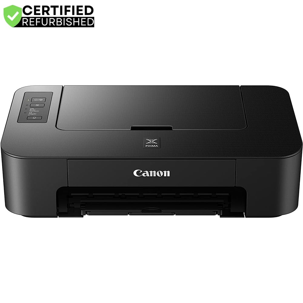 Canon (Refurbished PIXMA TS202 Inkjet Printer for Documents and Photos Up to 4800 x 1200 dpi w/Complete Set of Full-Size Ink Cartridges Bundle w/DGE