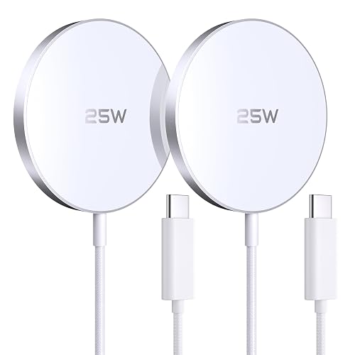 MagSafe Charger 2 Pack 25W Magnetic Wireless Charger Fast Charging Pad Compatible with iPhone 17/16/15/14/13/12 Series & AirPods 4/3/2/Pro Magnetic