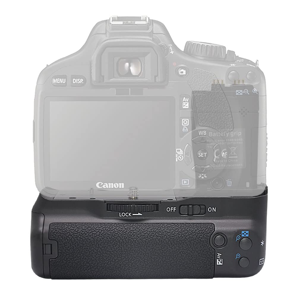 mcoplus BG-550D Vertical Battery Grip as BG-E8 Replacement for Canon EOS 550D 600D 650D 700D Rebel T2i T3i T4i T5i DSLR Camera, Hold LP-E8 or AA