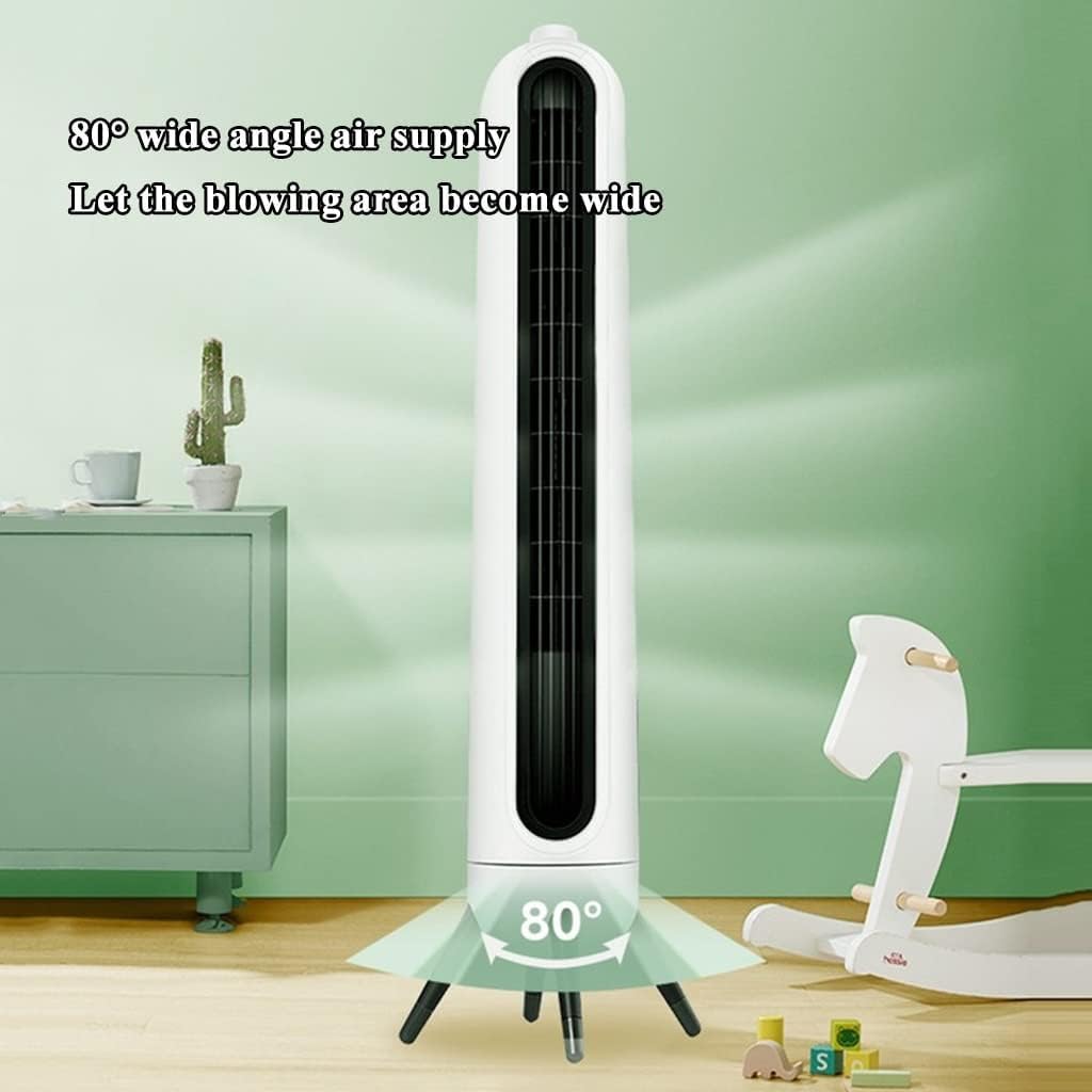 YWangQiang Standing Fan 3 Speed Settings Tower Fan, Standing Fan with Three-Claw Base, Bladeless Oscillating Fan for Home/Office 9H Timer Quiet