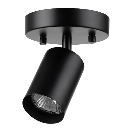 Globe Electric 57498 Pratt 1-Light Track Lighting Spotlight, Matte Black, Bulb Not Included