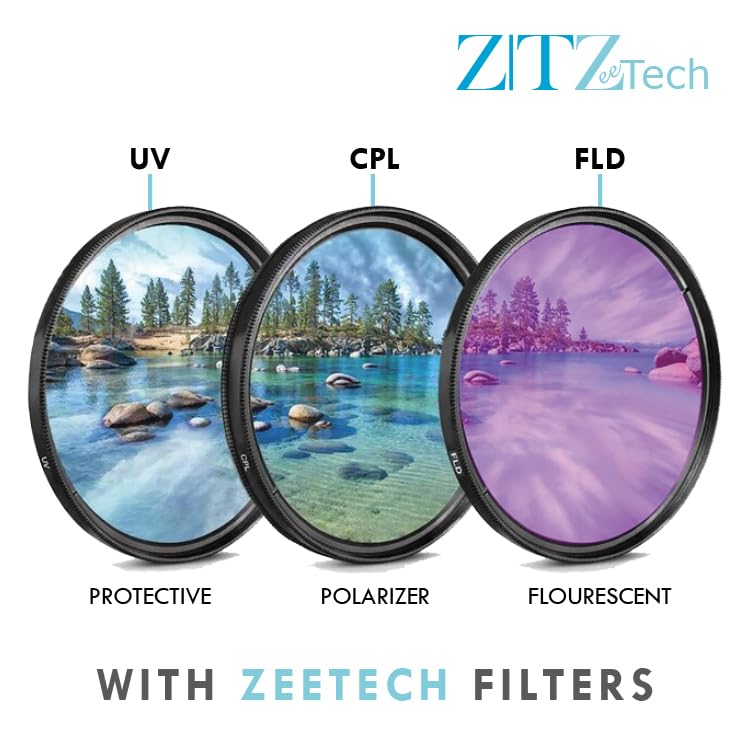 ZeeTech 49mm Accessory Bundle for Canon EOS: R100, R50, R10, M5, M6 Mark II, M6 + LP-E17 Battery + 128GB Memory Card + Wide Angle + Telephoto Lens +