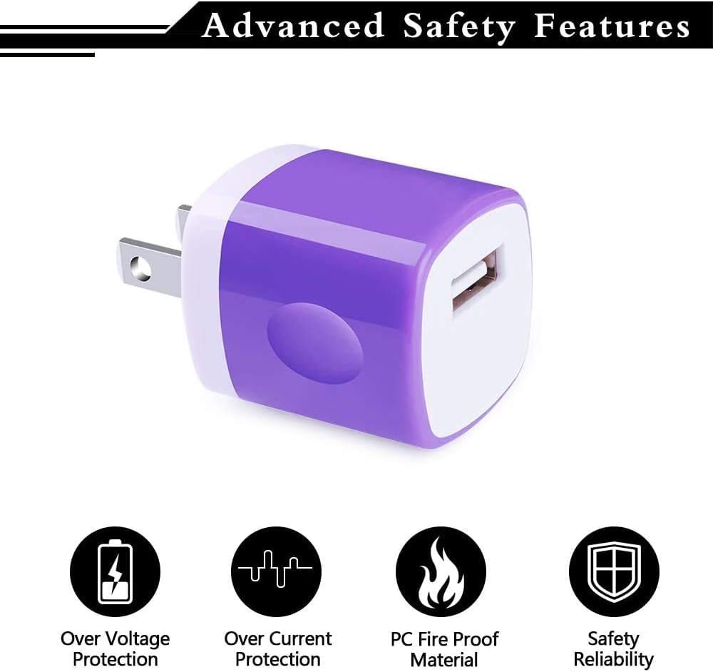 USB Charger,Charging Block 5-Pack 1A/5V USB Power Home Travel Adapter Wall Charger Cube Brick Box Base Head Compatible with Phone 14 13 12 11 X 8 7 6