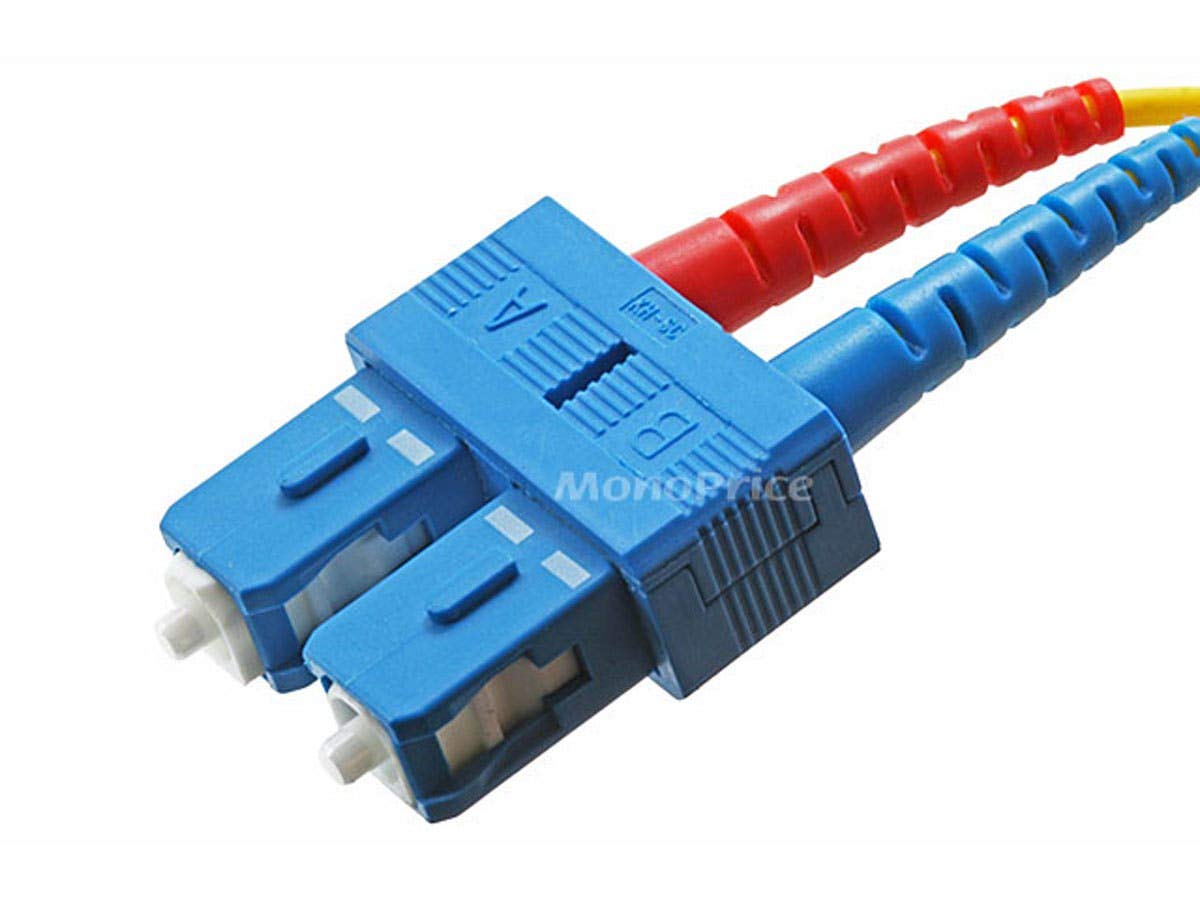 Monoprice Fiber Optic Cable, SC/SC, Single Mode, Duplex - 1 meter (9/125 Type) - Yellow