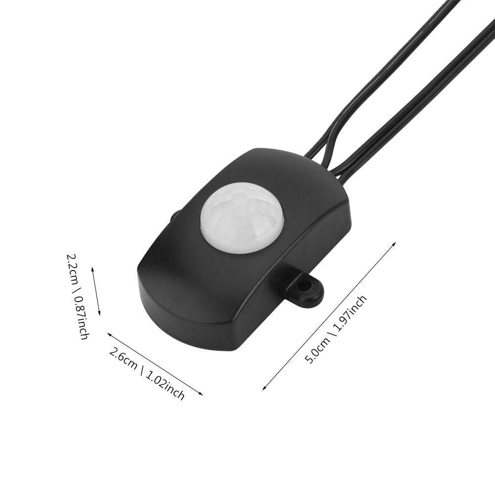 Tihebeyan Mini PIR Motion for DIY LED Lighting, PIR Infrared Motion Sensor Detector Automatic LED Strip USB Interface(Black)