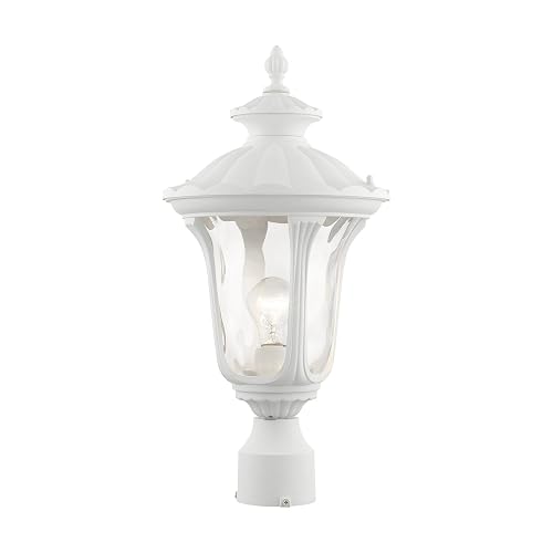 Livex Lighting 7855-13 Oxford 1-Light Outdoor Post Top Light, 9.5" x 19", White
