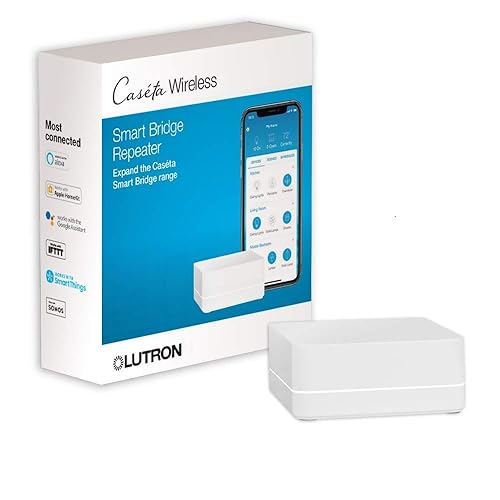 Lutron Caseta Smart Lighting Smart Hub Repeater, Expands The Range of Caseta Up to 60 Feet, Works w/ Alexa, Apple Homekit, Google Home, PD-REP-WH