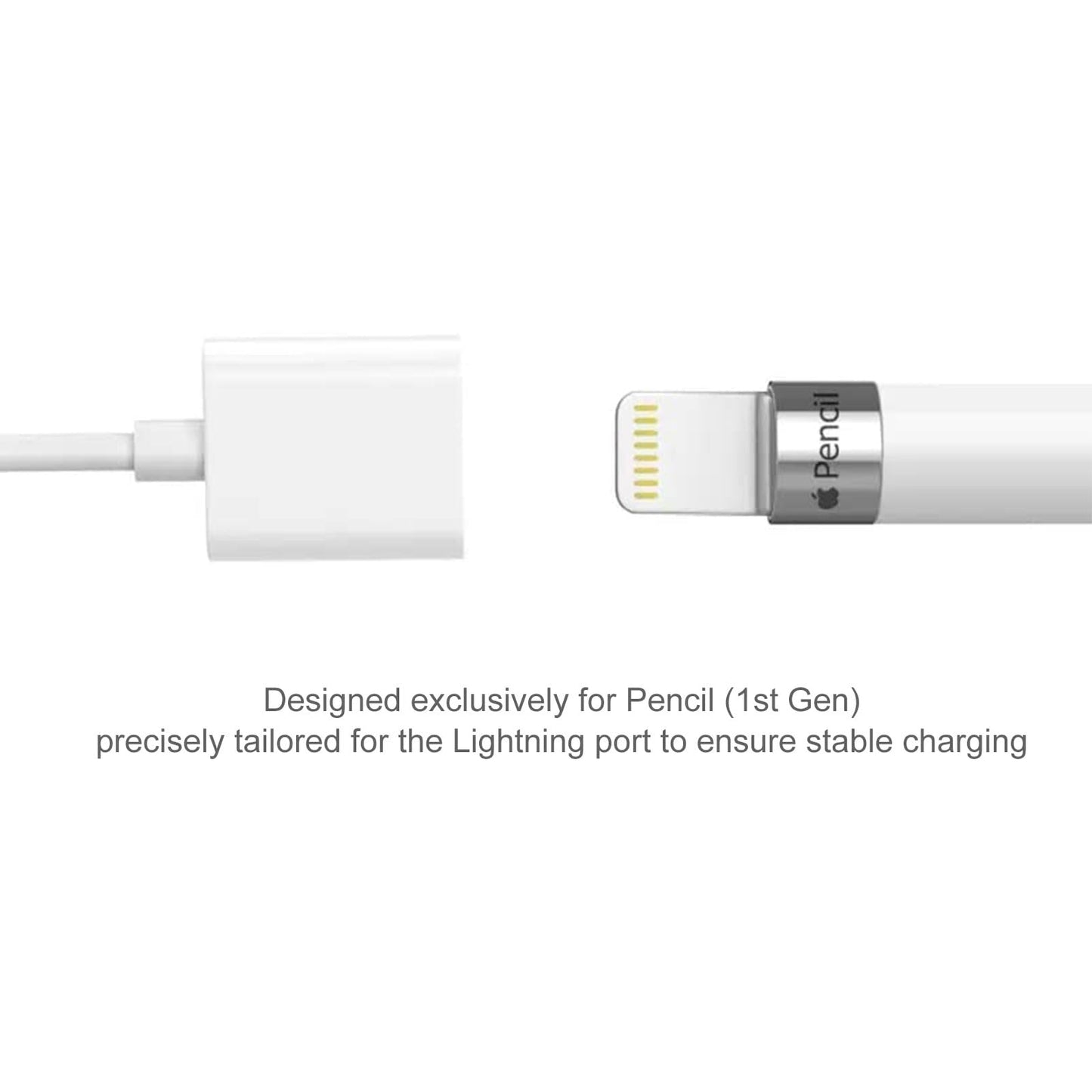 Fidioto (2 Pack 3.3Ft) Designed for Pencil 1st Gen! iPencil Charging Adapter 20 Mins Full Charge for iPhone 1 Pen Gen, No Need to Transfer, Plug