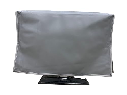 The Perfect Dust Cover LLC Silver Gray Nylon Monitor Cover, Anti Static & Waterproof, Fits 24" LED/LCD Monitors, Dimensions 23"W x 3"D x 16"H