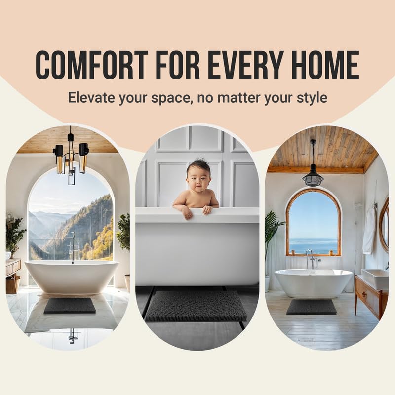 Chenille Bath Mats, Plush Absorbent Bath Mats Quick Dry, Soft & Machine Washable, Non Slip Carpet For Bathroom, Thick Bathroom Rugs, Shower Restroom…