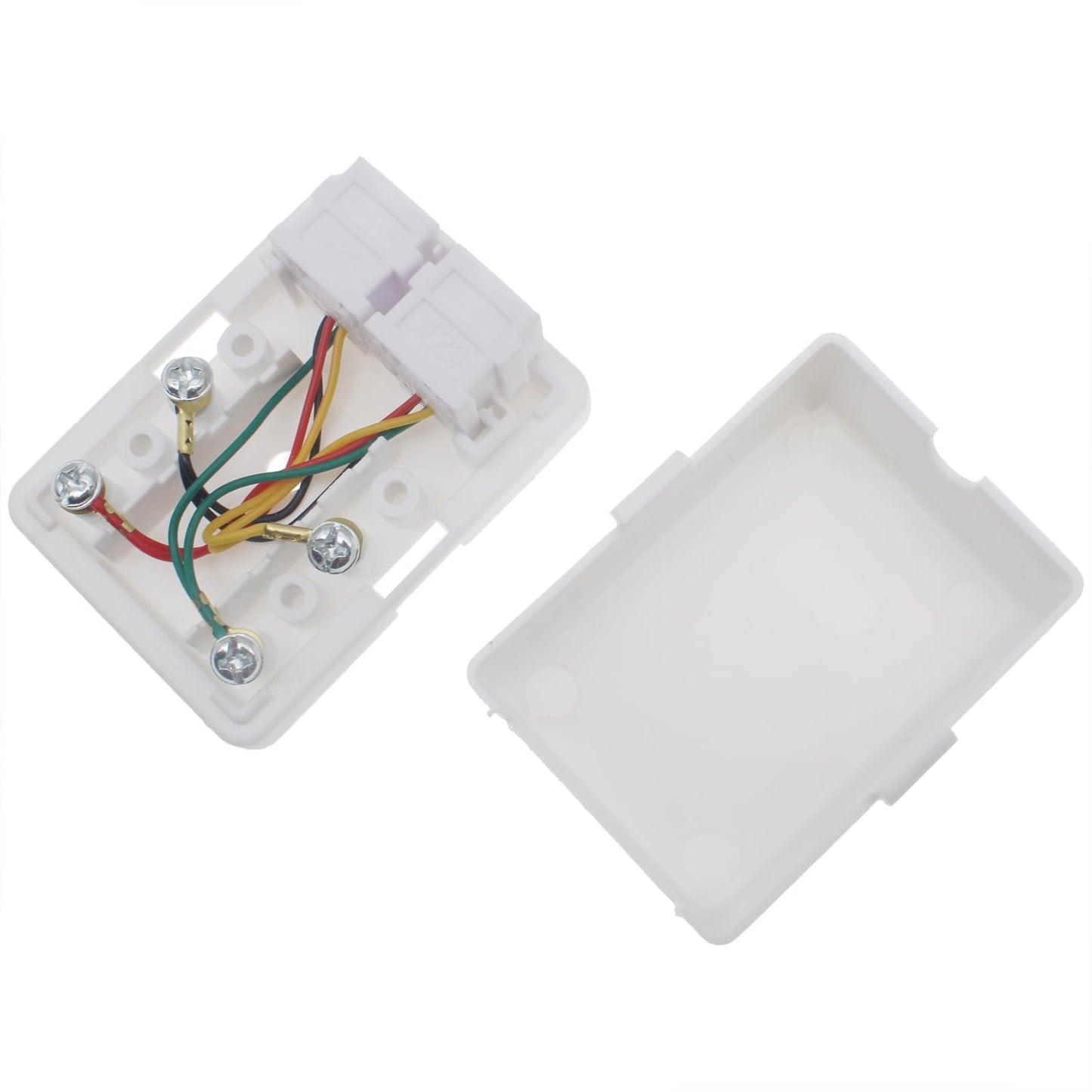 SYCZIOHU 4 Screw Terminals to 2 RJ11 6P4C Female Telephone Jack Box for Landline Telephone and Fax Machine (1 PCS)