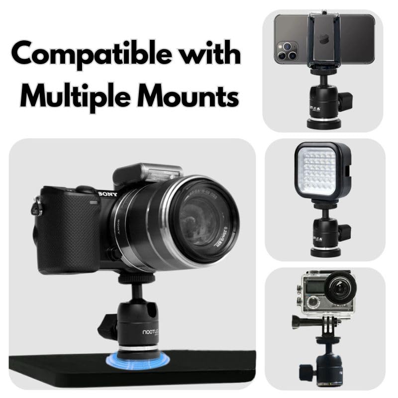 GRIFITI Nootle Magnetic Camera with Mini Ball Head Stand Magnet Foot for Cameras, Video Cams, Phone Mounts, Projector, Tablet Mount Accessories