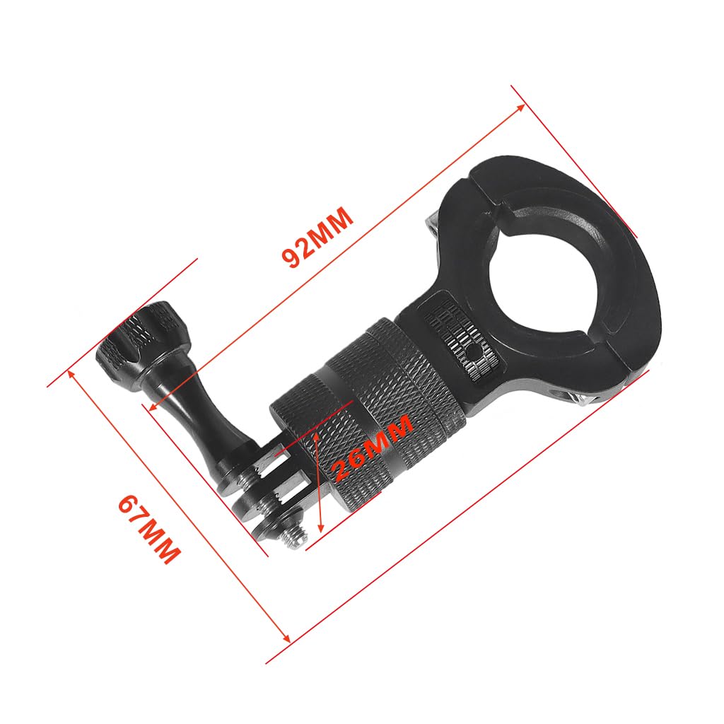 NovelGoal Motorcycle Handlebar Clip Holder 1/4 Screw Bicycle Bike Seatpost Clamp Compatible with Go-pro 11 ONE Action Camera Accessories (Black Set)