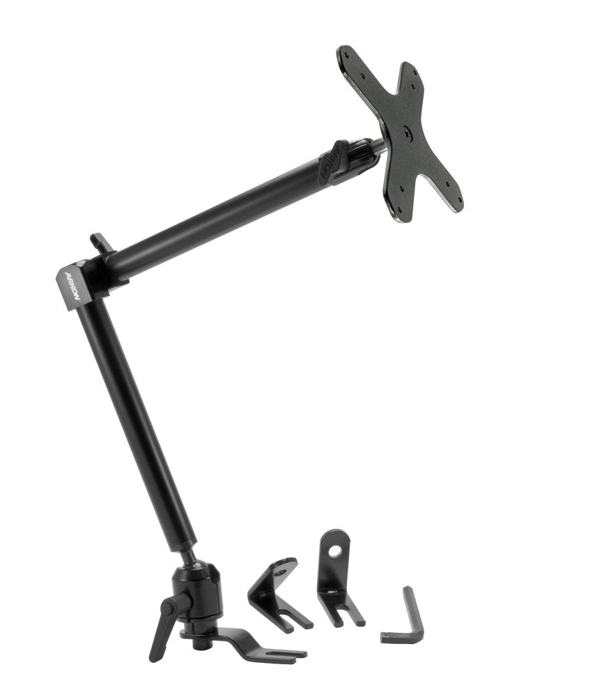 ARKON Mounts VESA-Compatible Car Seat Rail Mount & 22" Adjustable Arm | Designed for VESA 75/100 Compatible Devices | Strong Multi-Angle Arm |