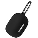 Geiomoo Silicone Case for JBL Tune Buds, Protective Cover with Carabiner (Black)