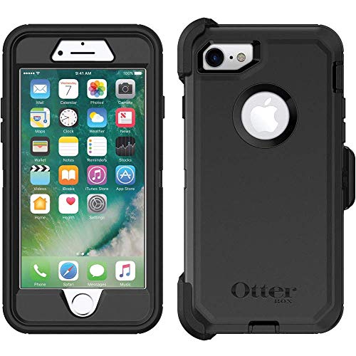 OtterBox iPhone SE 3rd & 2nd Gen, iPhone 8 & iPhone 7 (not Compatible with Plus Sized Models) Defender Series Case - Black, Rugged & Durable,