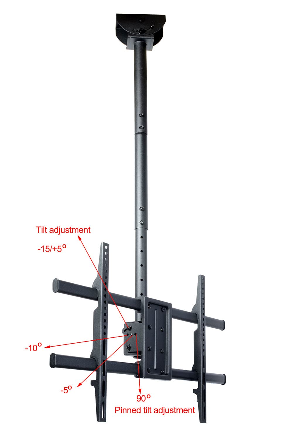 VideoSecu TV Ceiling Mount for Most 37-75 Inches LCD LED Plasma Flat Panel Display, Some LED TV up to 75 inch with VESA from 100x100 to 700x400mm